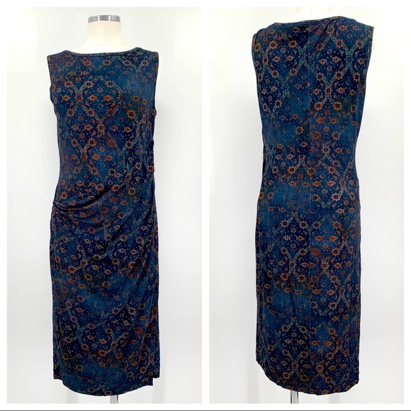 Peruvian Connection Dresses & Skirts - Peruvian Connection Blue Asymmetrical Sheath Dress